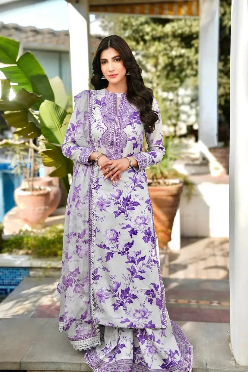 Aneelas Printed 3 Piece Swiss Lawn with Chiffon Dupatta