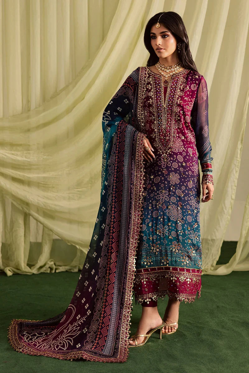 Nureh Lawn Embroidered & Printed 3 Piece Dress