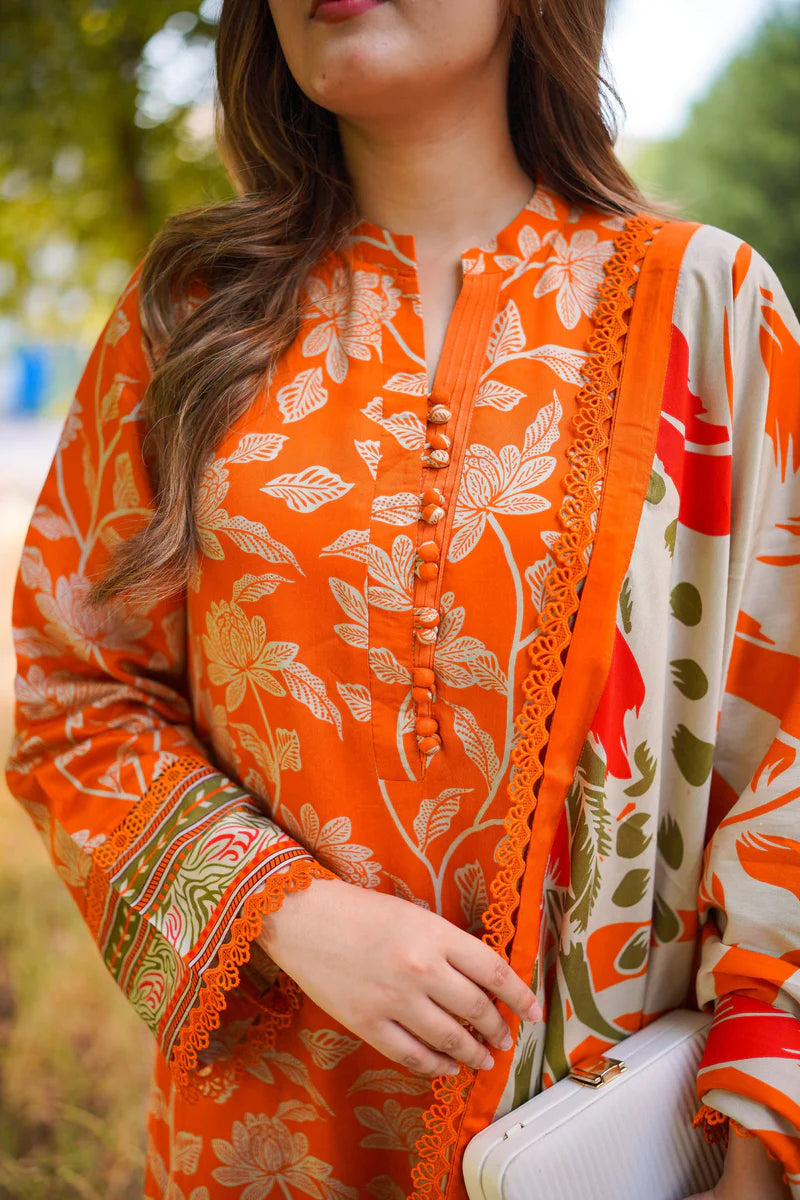 Aneela's Luxury Lawn Embroidered Collection 3Piece Unstitched