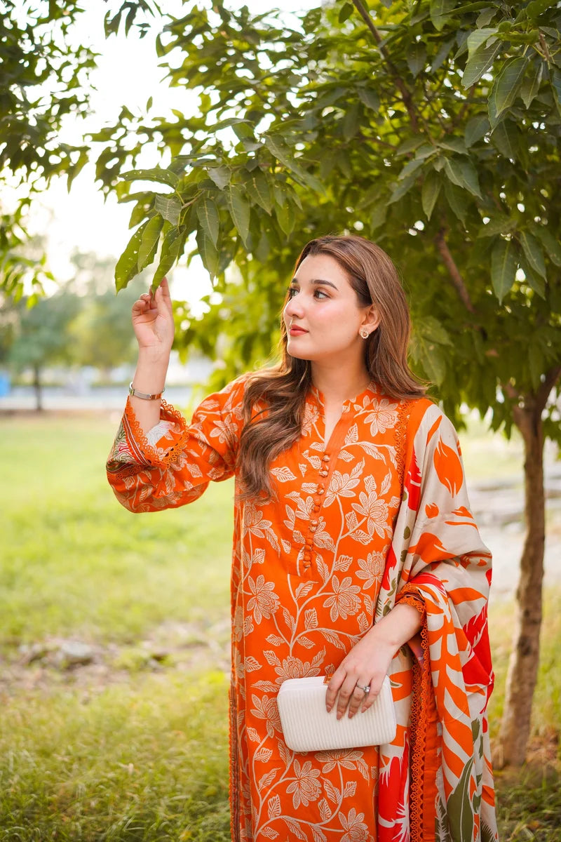 Aneela's Luxury Lawn Embroidered Collection 3Piece Unstitched