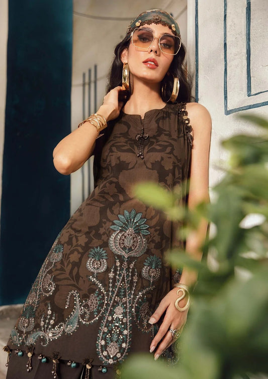 3 Piece Unstitched Embroidered Cambric Suit