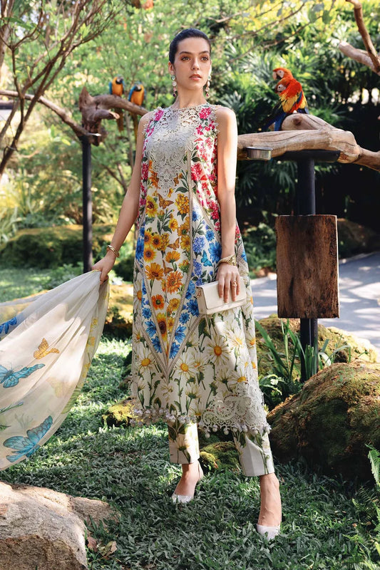 3 Piece Unstitched Embroidered Lawn Suit - MPT-2910-A