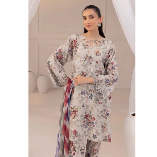 3 Piece Printed Lawn Unstitched Suit – Summer Collection