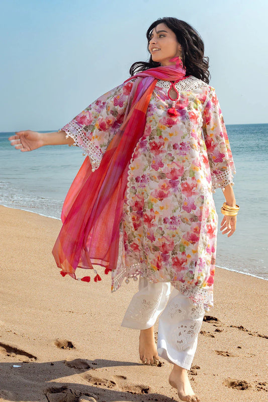 Gul Ahmed Embroidered & Printed Lawn 3 Piece Dress