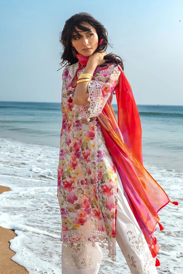 Gul Ahmed Embroidered & Printed Lawn 3 Piece Dress