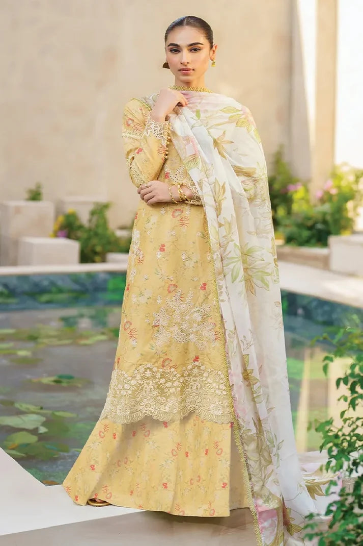 Yellow Chikankari Lawn Suit with Chiffon Dupatta