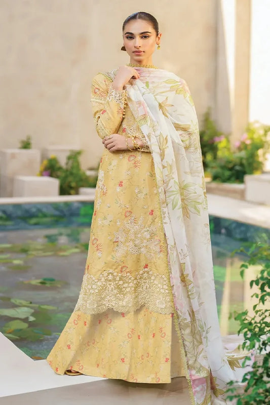 Yellow Chikankari Lawn Suit with Chiffon Dupatta