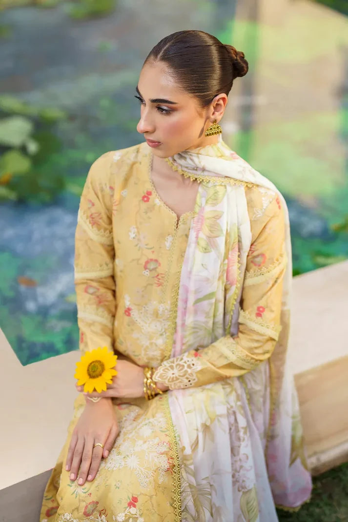 Yellow Chikankari Lawn Suit with Chiffon Dupatta