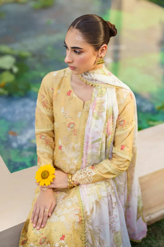 Yellow Chikankari Lawn Suit with Chiffon Dupatta